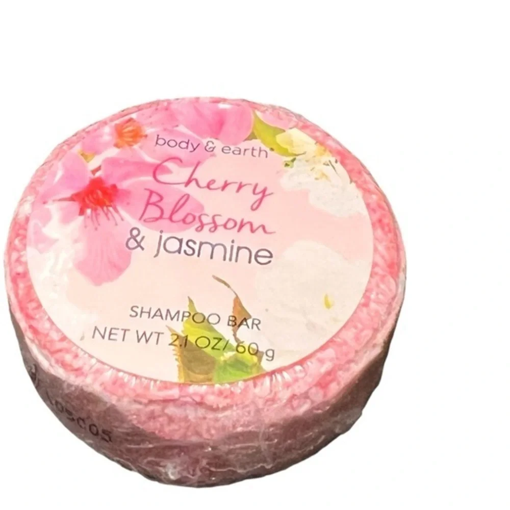 NEW Body & Earth CHERRY BLOSSOM &‎ JASMINE Body Lotion + Shampoo Bar GIFT